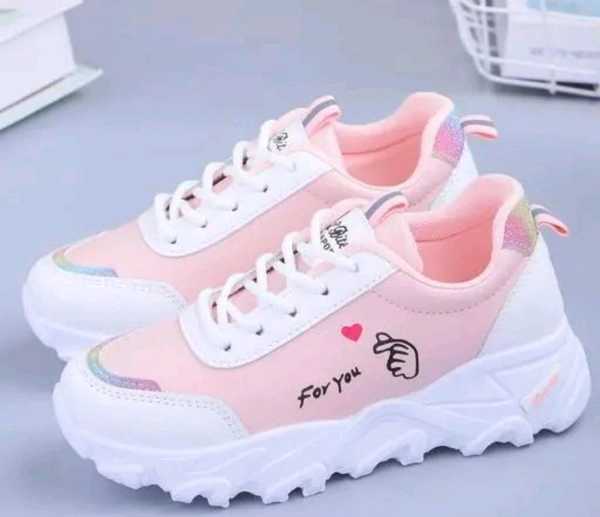 Comfortably Stylish Casual Pink Shoes For Girl's/women  - Ind 3