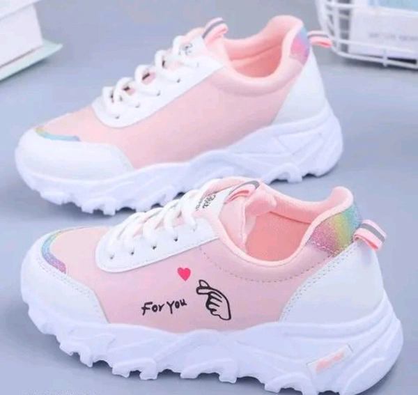 Comfortably Stylish Casual Pink Shoes For Girl's/women  - Ind 3