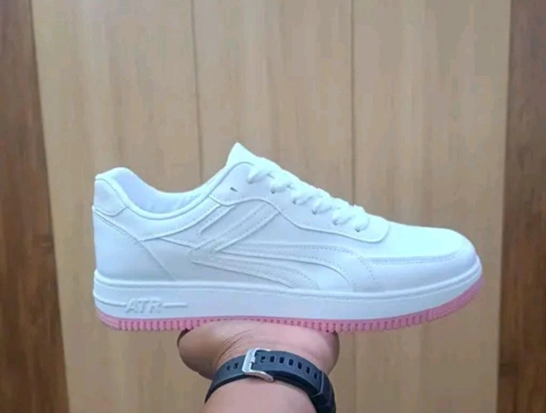 Asian White. Pink And Blue Sneakers For Men And Women  - White, Ind 6