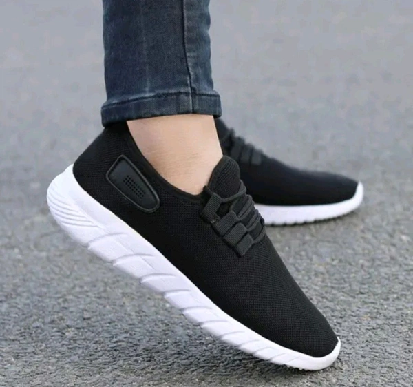 Tanatan Smart Fitness Running Shoes For Men ( Blue Grey Black ) - Black, Ind 9