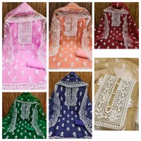 Unstiched Exlusive Super Best Collection Organza Party Wear Fancy Dresh - Unstiched