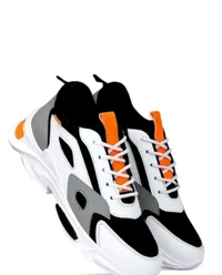 Corstyal men casual comfortably fancy Stylish sneakers outdoor shoes - White, Ind 9