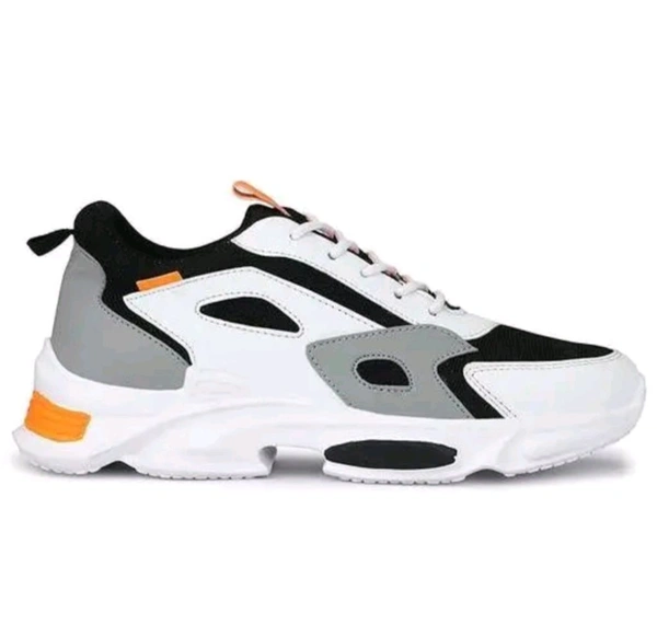 Corstyal men casual comfortably fancy Stylish sneakers outdoor shoes - White, Ind 10
