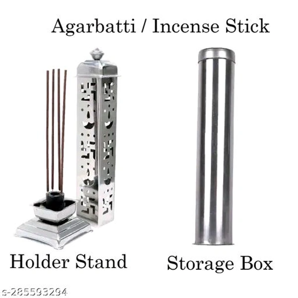 steel agarbatti stand with additional agarbatti storage box Stainless Steel Incense Holder SetName: steel agarbatti stand with additional agarbatti storage box Stainless Steel Incense Holder SetMaterial: Stainless SteelProduct Breadth: 7 cmProduct Height: 25 cmProduct Length: 7 cmNet Quantity (N): 2Size- The container size is standard so keep the incense stick smoothly,It is totall