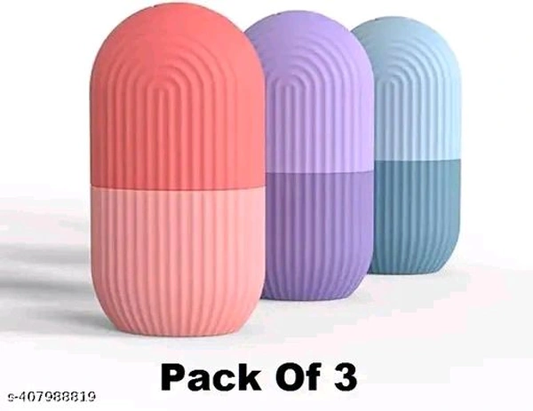 ice Roller PCENFAP027 for Face, Eyes and Neck, Brighten Skin & Enhance Your Natural Glow, Reusable Facial Treatment to Tighten & Tone Skin & De-Puff The Eye Area, Cryotherapy for Face PACK OF 3 combo
 