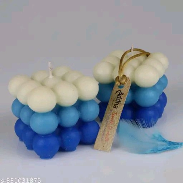 Pure PCENFAP030 Soy Wax Candles| Smokeless Candles| Scented Candles| 3X3 Bubble Candle|White & Pink Color| Set Of 2