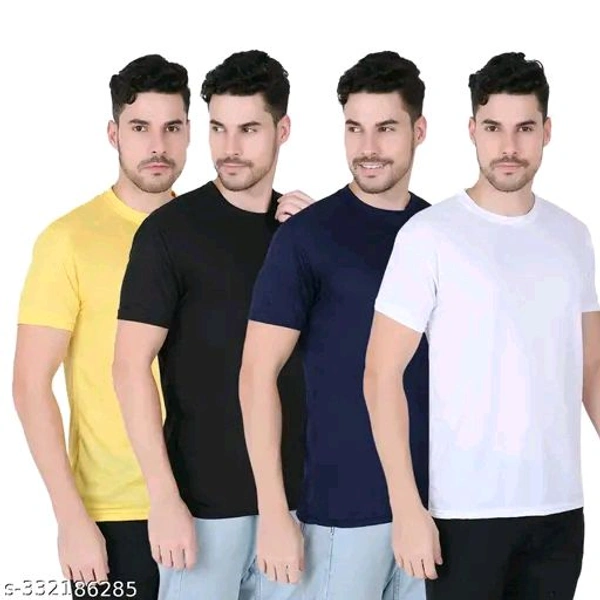 Eenfnety ™ PCENFCL008 Drifit Cotton Round neck Tshirts pack of 4
 