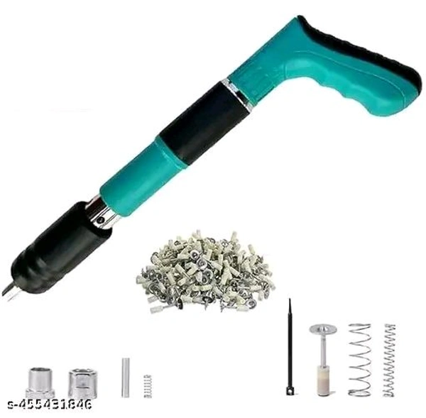 NEELPHARM PCENF5332 Multipurpose Manual Steel Nail Gun With 12 Nails, Nail Wall Fastening Tool For Cement Wall, Portable Mini Nail Shooting Machine Home DIY Woodworking (Pack Of 1) (Nail Gun)
 