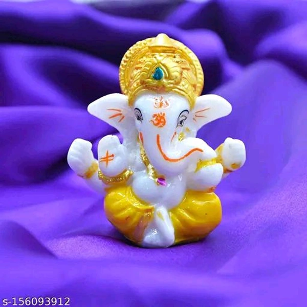 Eenfnety ™ ENFPC85002 Polyresin Meditating Lord Ganesha Idols for Home Decor, car Dashboard, and Office Decor, Showpiece for Living Room 2.3 x 2.3 Inch/3  
