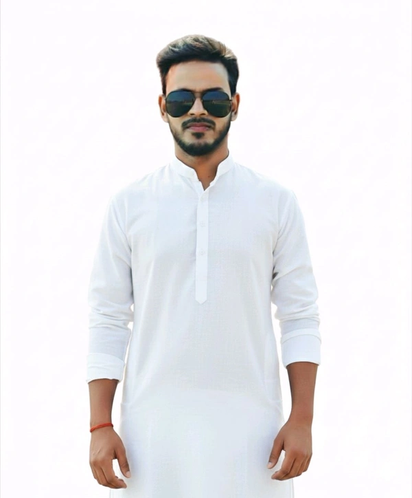 Eenfnety ™ 100% Cotton Solid Long Length Casual Kurta - Regular Fit (Available in Plus Sizes)