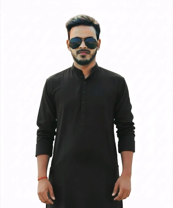 Eenfnety ™ 100% Cotton Solid Long Length Casual Kurta - Regular Fit (Available in Plus Sizes)