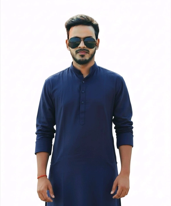 Eenfnety ™ 100% Cotton Solid Long Length Casual Kurta - Regular Fit (Available in Plus Sizes)