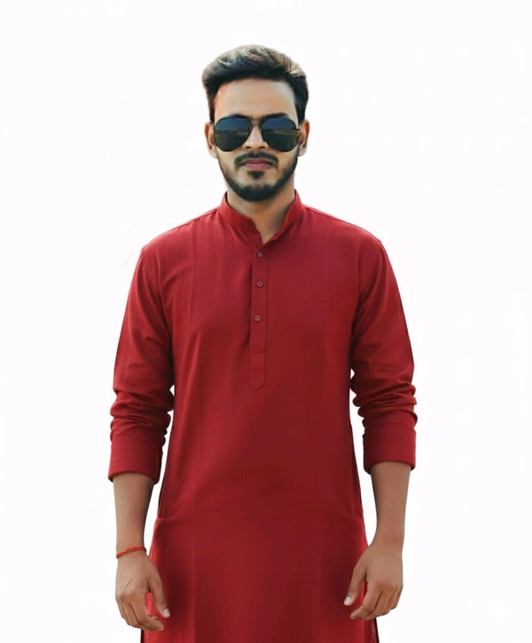 Eenfnety ™ 100% Cotton Solid Long Length Casual Kurta - Regular Fit (Available in Plus Sizes)
