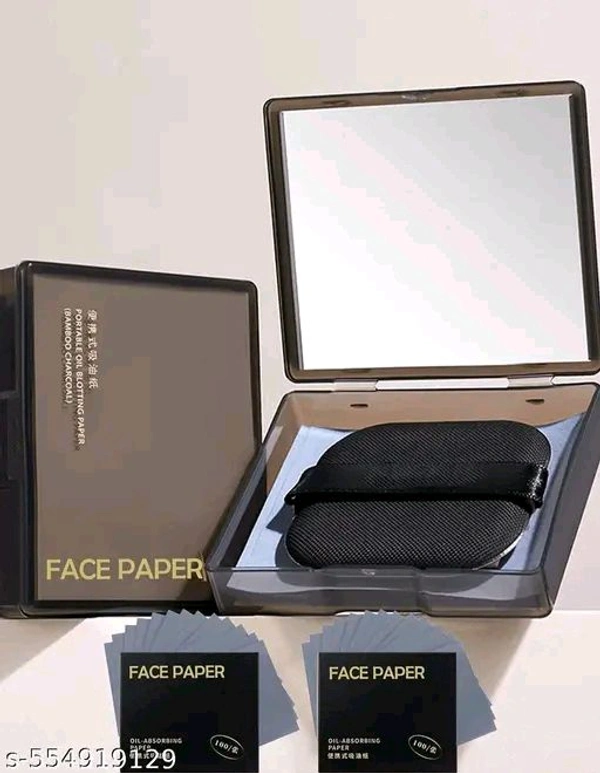 100pcs Oil Blotting Sheets for Face,Bamboo Charcoal Paper Portable Oil Absorption Paper with Portable Mirror Case Makeup Puff For Oil Skin, Does Not Take Off Makeup, And Makeup Holding Oil Off Paper
 