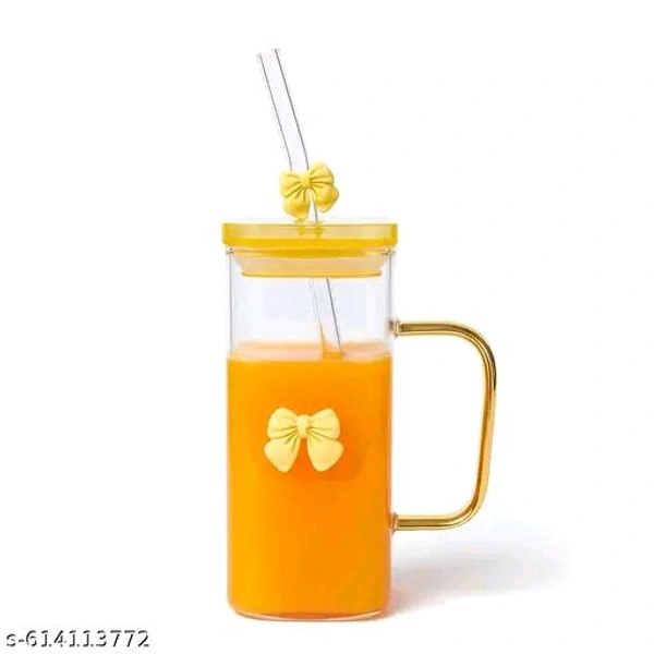 Square Yellow Bow Glass Cup Set of 1, 400 ml Aesthetic Repeat Use Glass Tumbler with Pink Handle, Cute Smoothie Cup for Milk, Coffee, Iced Tea, Juices, Leakproof Lid & Straw Gift for Girls
Name: Square Yellow Bow Glass Cup Set of 1, 400 ml Aesthetic Repeat Use Glass Tumbler with Pink  