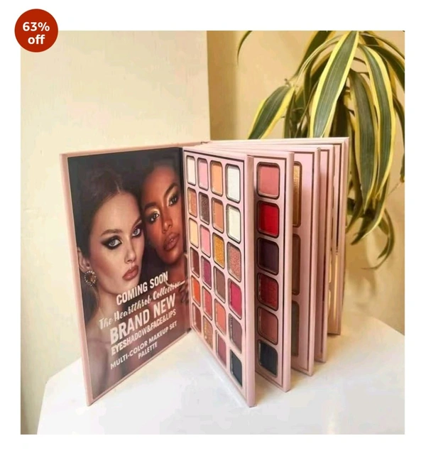 SKINPLUS 5in1 Book-Style Foldable Makeup Palette Set | Portable & Long-Lasting | Contour Blush Highlight Eyeshadow, Suitable for Multiple Skin Tones & Makeup Looks All In One MakeupBook (Fashion)