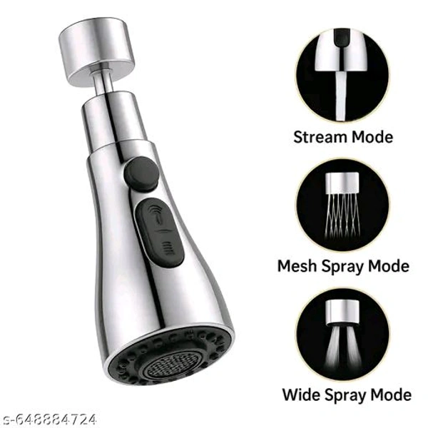 Flexible Tap Extender for Kitchen Sink – 360° Rotating Chrome-Plated 3-Mode Spray Head Faucet Attachment | Splash-Proof Water Tap Extension, Easy Installation | 22mm & 24mm Taps (Chrome)
 