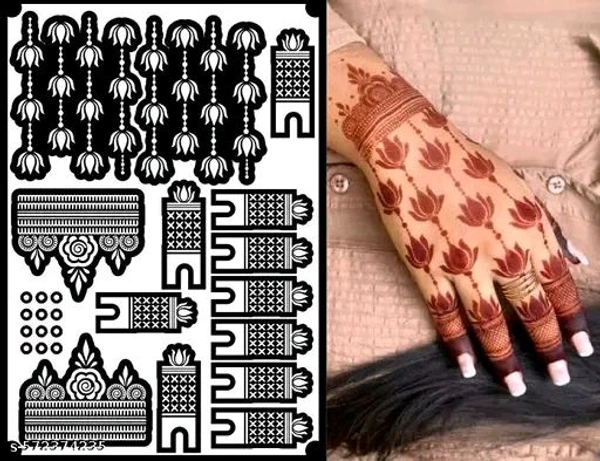 Eureka's Henna Stencil Tattoo For Girls, Women's And Kids| Latest Mehendi Stencil
 