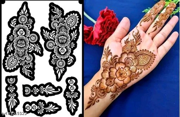 Eureka's Henna Stencil Tattoo For Girls, Women's And Kids| Latest Mehendi Stencil
 