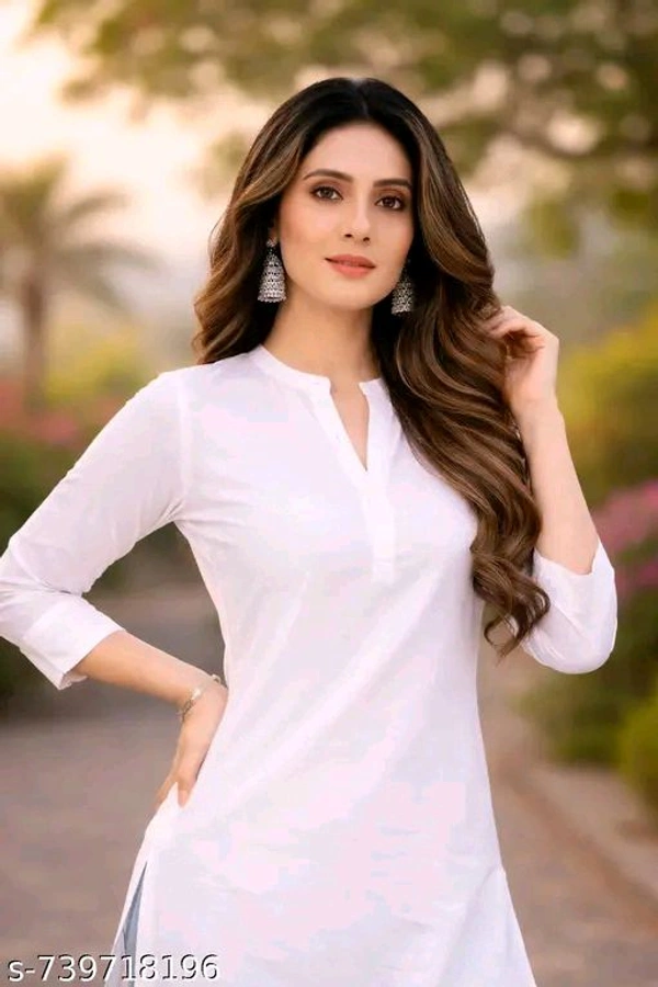 Eenfnety ™ Plain fashions white kurti