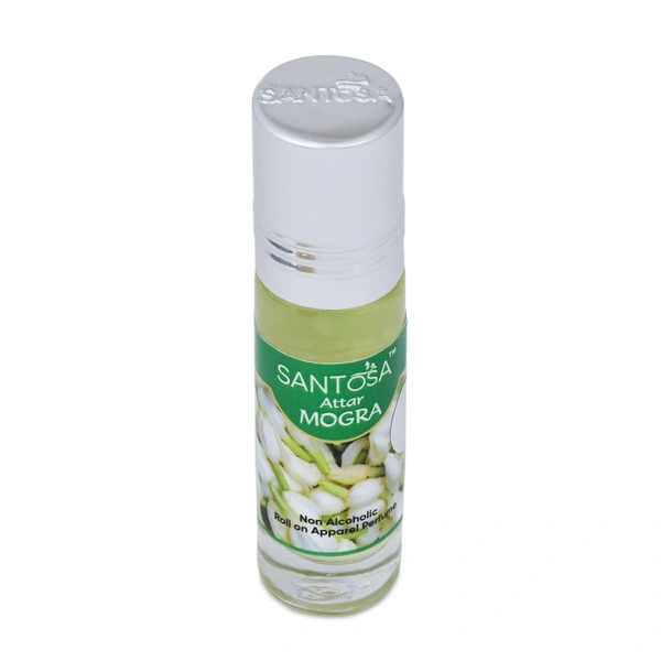 Santosa Mogra (Arabian Jasmine) Attar � Long-Lasting Ittar for Men & Women | Perfect for Gym & Everyday Use (6ml (Pack of 1))