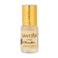 Santosa Chandan Attar |Free From Alcohol Apparel Rool on Perfume 3ml | Fragrance, Temple-Ready Roll-On for Khatu Shyam Blessings & Pooja Rituals Pack of 1