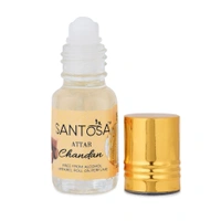 Santosa Chandan Attar |Free From Alcohol Apparel Rool on Perfume 3ml | Fragrance, Temple-Ready Roll-On for Khatu Shyam Blessings & Pooja Rituals Pack of 1