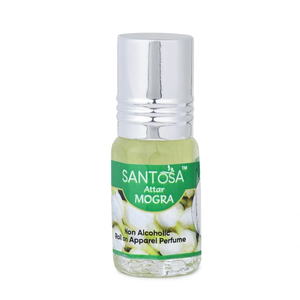 Santosa Mogra Attar |Free From Alcohol Apparel Rool on Perfume 3ml | Fragrance, Temple-Ready Roll-On for Khatu Shyam Blessings & Pooja Rituals Pack of 1