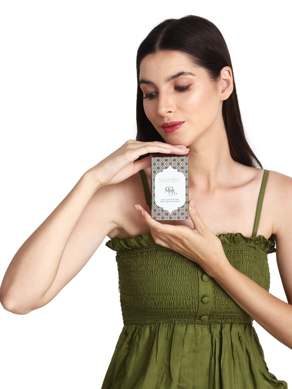 Santosa Misk Attar 6ml - Alcohol-Free, Premium Musk & Leathery Notes, Long-Lasting Roll-On, Best Original Musk Attar for Men & Women