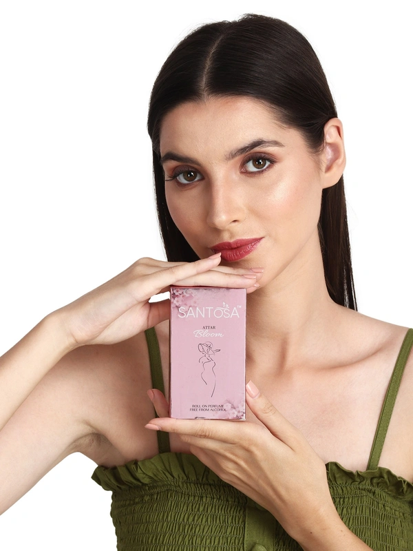 Santosa Bloom Attar 6ml - Premium Alcohol-Free, Fresh Floral Scent, Long-Lasting Roll-On | Best Tuberose (Rajnigandha) Ittar, Itar, and Perfume Oil for Women | Original Middle Eastern Attar