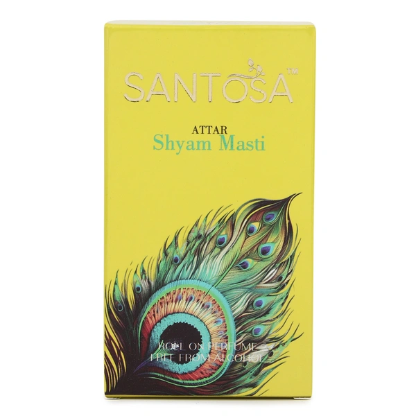 Santosa Shyam Masti Attar 6ml - Alcohol-Free Jasmine, Motia & Mogra Fragrance | Temple-Ready Roll-On for Khatu Shyam Blessings & Pooja Rituals