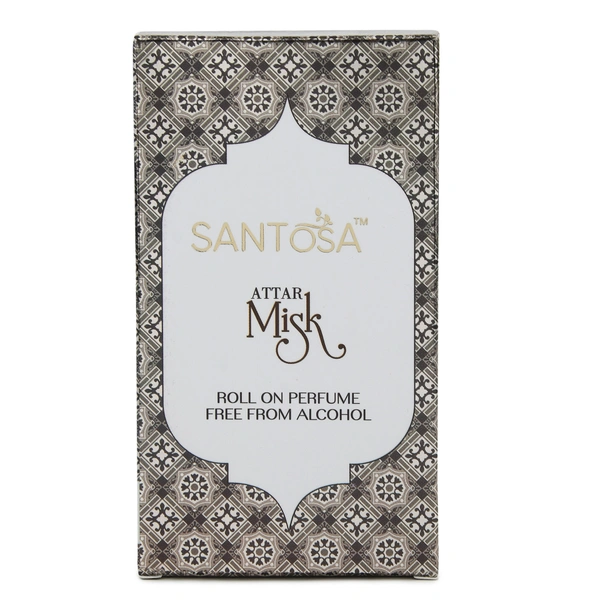 Santosa Misk Attar 6ml - Alcohol-Free, Premium Musk & Leathery Notes, Long-Lasting Roll-On, Best Original Musk Attar for Men & Women