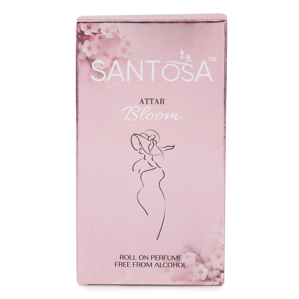Santosa Bloom Attar 6ml - Premium Alcohol-Free, Fresh Floral Scent, Long-Lasting Roll-On | Best Tuberose (Rajnigandha) Ittar, Itar, and Perfume Oil for Women | Original Middle Eastern Attar