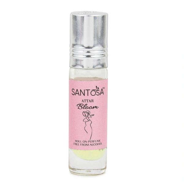 Santosa Bloom Attar 6ml - Premium Alcohol-Free, Fresh Floral Scent, Long-Lasting Roll-On | Best Tuberose (Rajnigandha) Ittar, Itar, and Perfume Oil for Women | Original Middle Eastern Attar