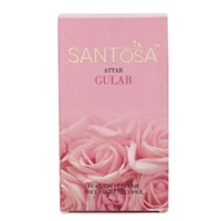 Santosa Gulab Attar Original 6ml Roll-On - Alcohol-Free, Oil-Based Rose Itra/Ittar/Attar for Men & Women, Long-Lasting Floral Scent for Pooja, Puja, & Everyday Use