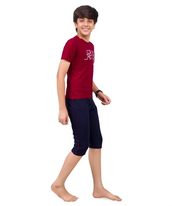 Vee MAX Vee Max Boys Printed Collar Night Suit - 11-12 Yrs