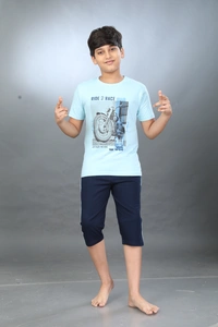 Vee MAX Vee Max Boys Printed Collar Night Suit - 13-14 Yrs