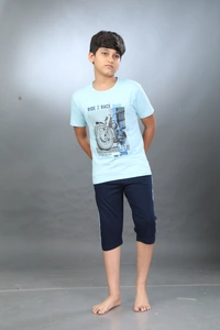 Vee MAX Vee Max Boys Printed Collar Night Suit - 13-14 Yrs