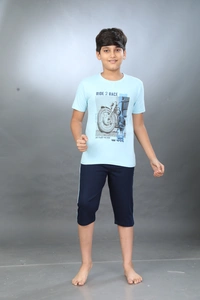 Vee MAX Vee Max Boys Printed Collar Night Suit - 13-14 Yrs