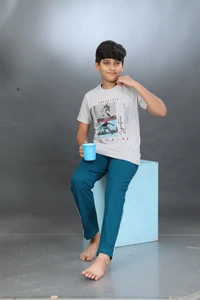 Vee MAX Vee Max Boys Printed Collar Night Suit - 7-8 Yrs
