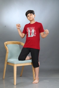 Vee MAX Vee Max Boys Printed Collar Night Suit - 4-5 Yrs