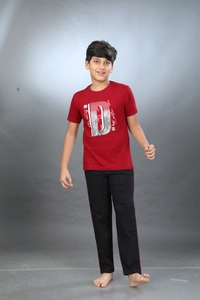 Vee MAX Vee Max Boys Printed Collar Night Suit - 11-12 Yrs