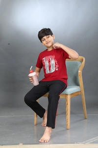 Vee MAX Vee Max Boys Printed Collar Night Suit - 11-12 Yrs