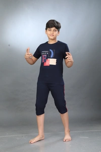 Vee MAX Vee Max Boys Printed Collar Night Suit - 12-13 Yrs