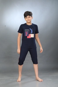 Vee MAX Vee Max Boys Printed Collar Night Suit - 12-13 Yrs