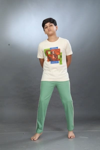 Vee MAX Vee Max Boys Printed Collar Night Suit - 13-14 Yrs