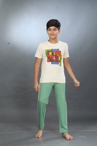 Vee MAX Vee Max Boys Printed Collar Night Suit - 13-14 Yrs