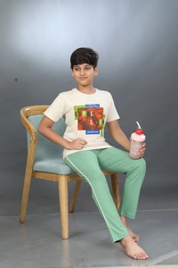 Vee MAX Vee Max Boys Printed Collar Night Suit - 13-14 Yrs