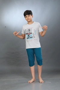 Vee MAX Vee Max Boys Printed Collar Night Suit - 7-8 Yrs