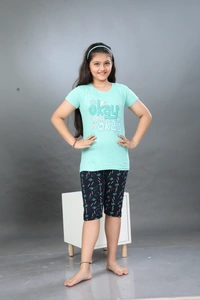 Vee MAX Vee Max Girls Printed Collar Night Suit - Grey, 1-2 Yrs